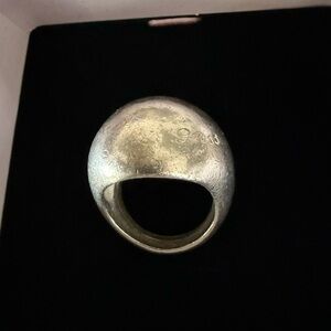 Guess Silver Tone Dome Ring